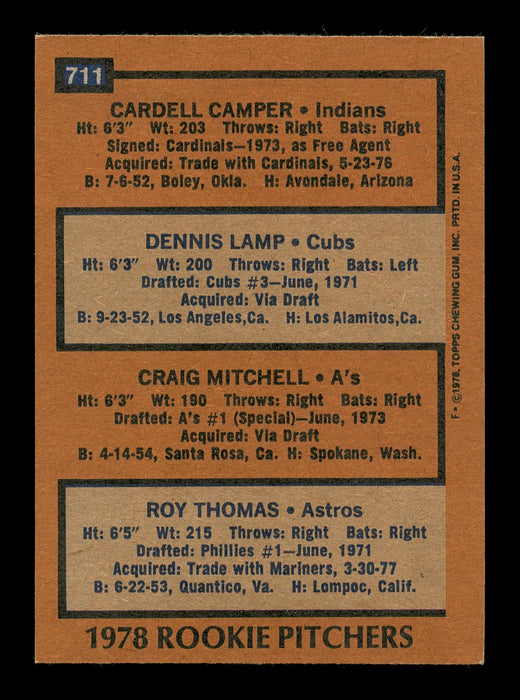 Dennis Lamp & Roy Thomas Autographed 1978 Topps Rookie Card #711 SKU #167832 - RSA