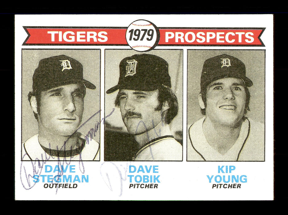 Dave Stegman & Dave Tobik Autographed 1979 Topps Rookie Card #706 Detroit Tigers SKU #167869 - RSA
