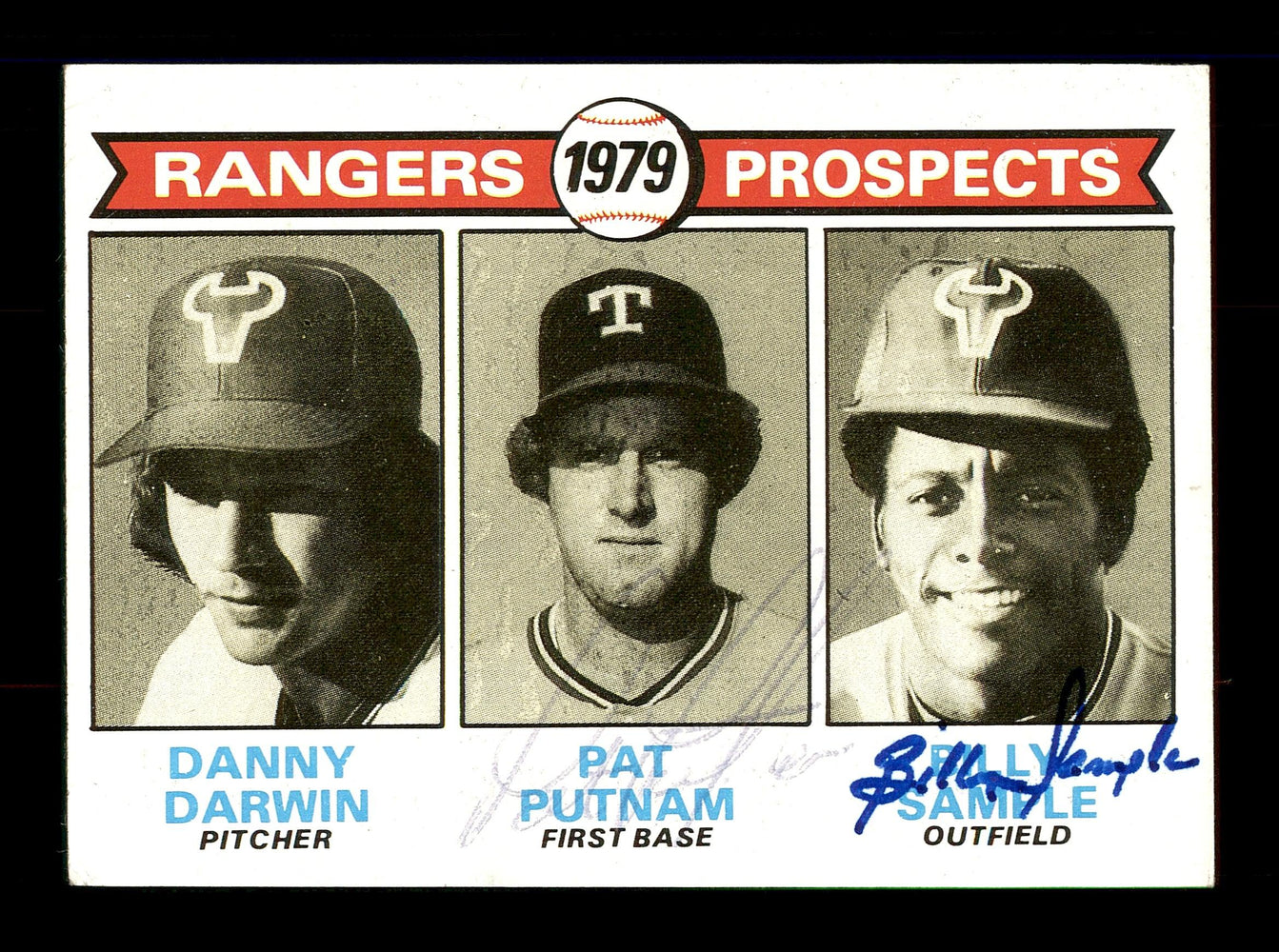 Pat Putnam & Billy Sample Autographed 1979 Topps Rookie Card #713 Texas Rangers SKU #167876 - RSA