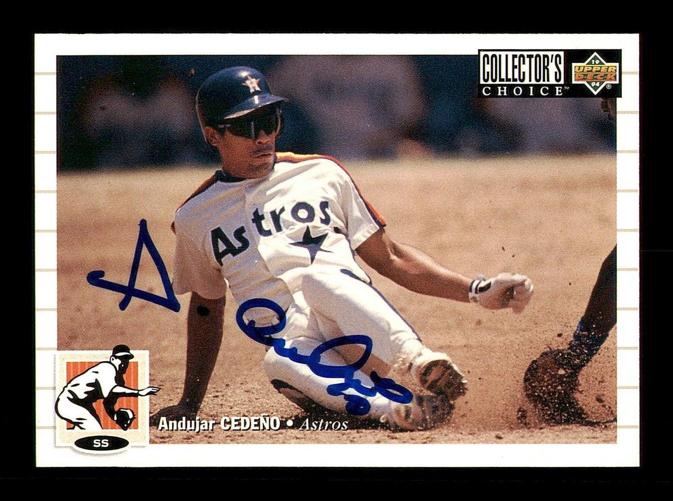 Andujar Cedeno Autographed 1994 Upper Deck Collectors Choice Card #75 Houston Astros SKU #184319 - RSA