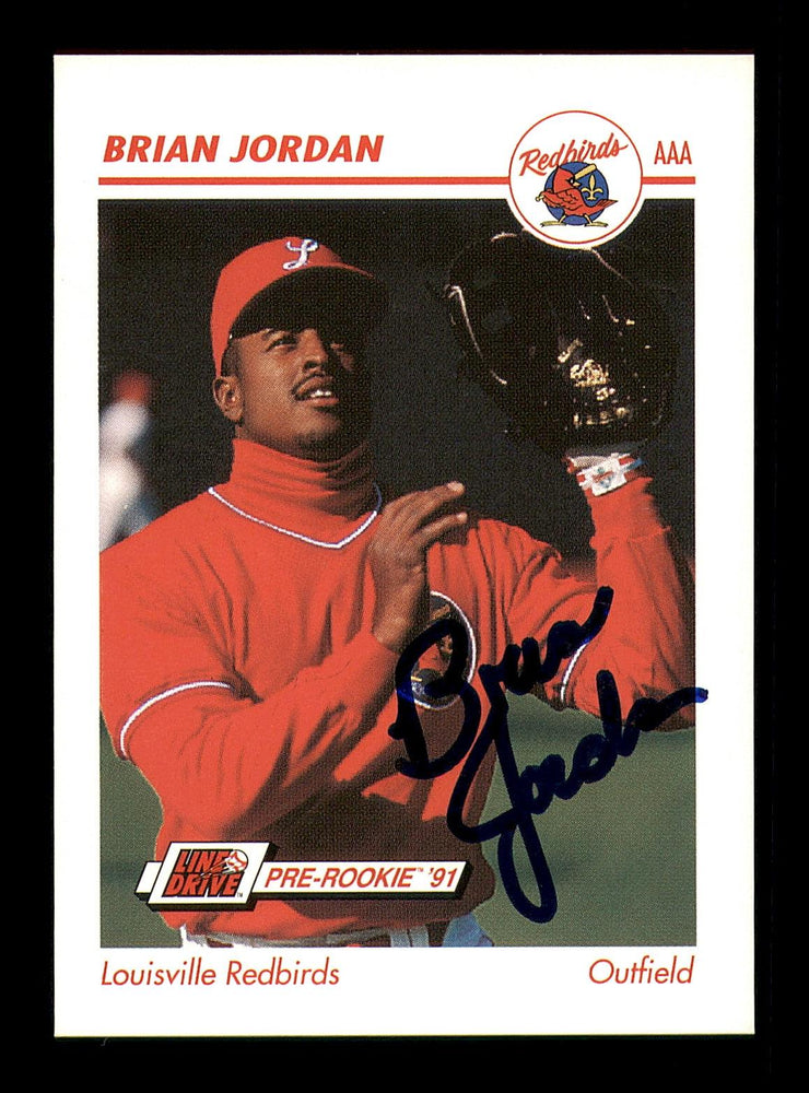 Brian Jordan Autographed 1991 Impel Rookie Card #238 Louisville Redbirds SKU #184329 - RSA
