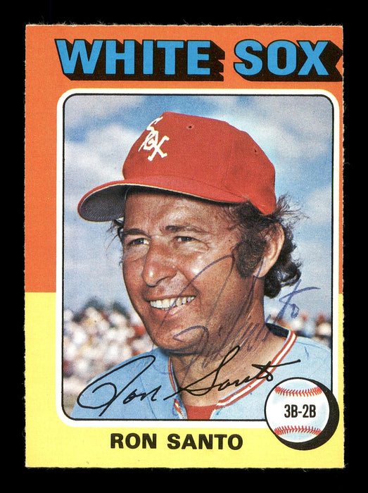 Ron Santo Autographed 1975 O-Pee-Chee Card #35 Chicago White Sox SKU #169066 - RSA