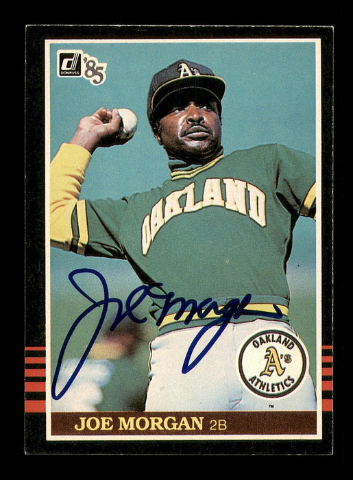Joe Morgan Autographed 1985 Donruss Card #584 Oakland A's SKU #184355 - RSA