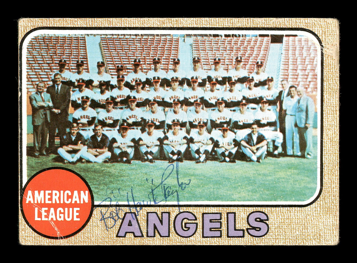 Bob "Hawk" Taylor Autographed 1968 Topps Team Card #252 California Angels SKU #167958 - RSA