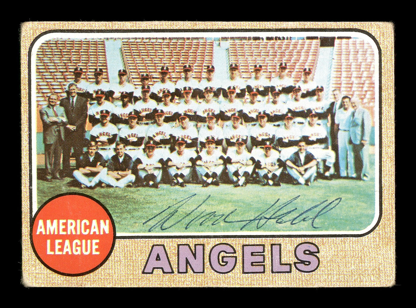 Woody Held Autographed 1968 Topps Team Card #252 California Angels SKU #167959 - RSA