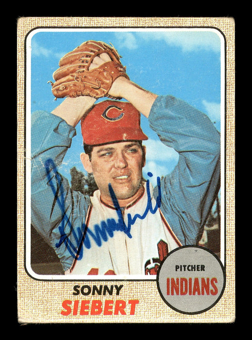 Sonny Siebert Autographed 1968 Topps Card #295 Cleveland Indians SKU #167972 - RSA