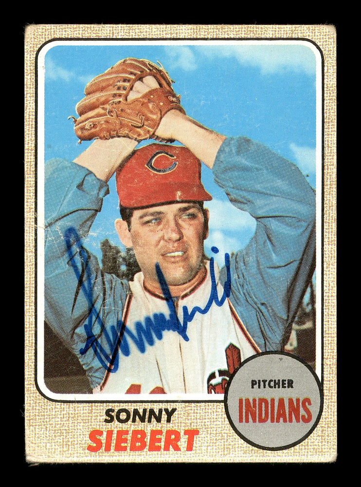 Sonny Siebert Autographed 1968 Topps Card #295 Cleveland Indians SKU #167972 - RSA