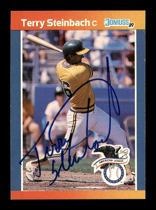 Terry Steinbach Autographed 1989 Donruss Card #9 Oakland A's SKU #184415 - RSA