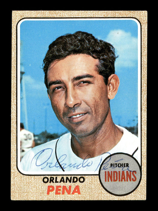 Orlando Pena Autographed 1968 Topps Card #471 Cleveland Indians SKU #167998 - RSA