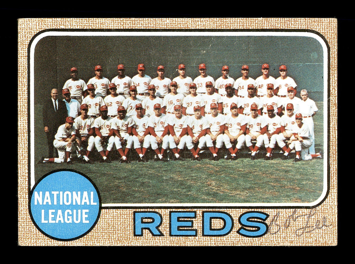 Bob Lee Autographed 1968 Topps Team Card #574 Cincinnati Reds SKU #168036 - RSA