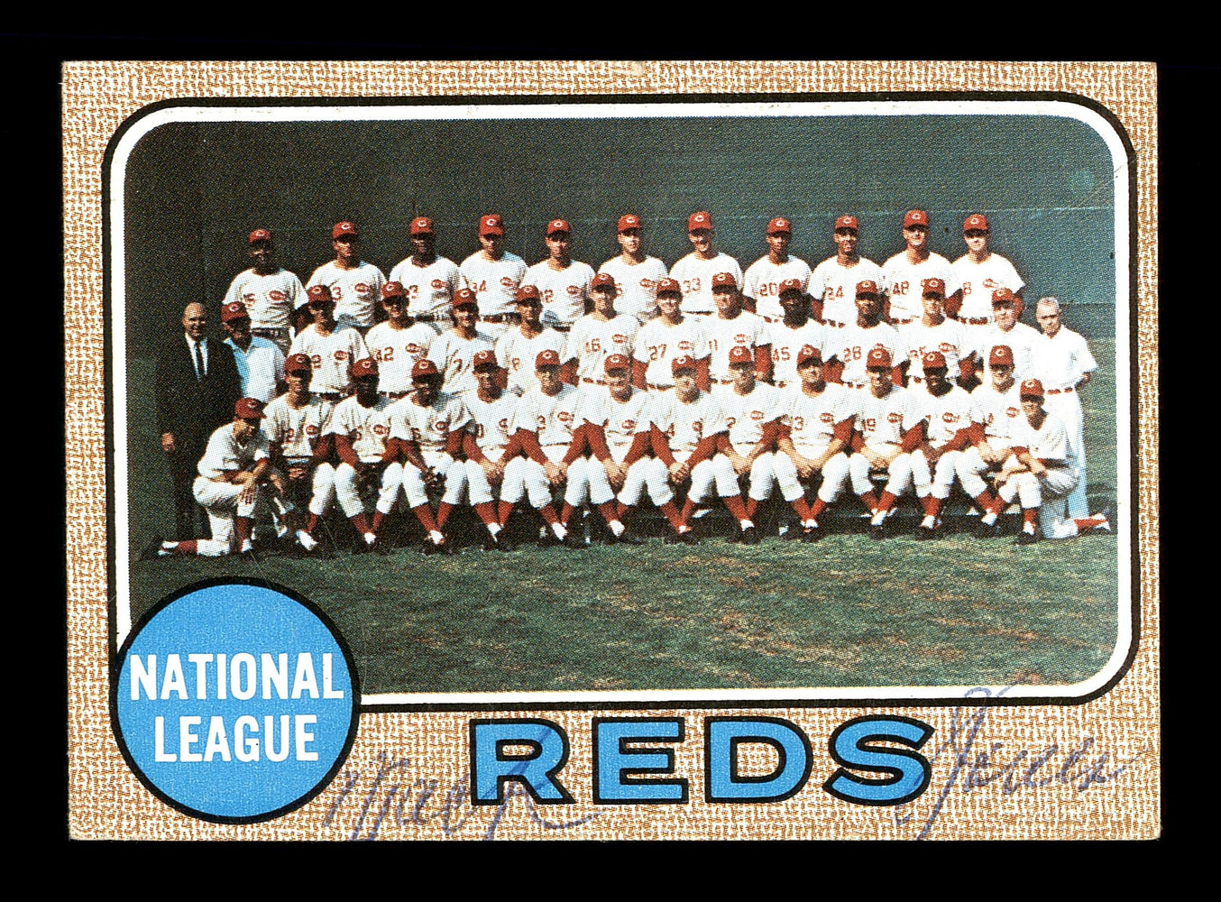 Mack Jones Autographed 1968 Topps Team Card #574 Cincinnati Reds SKU #168037 - RSA