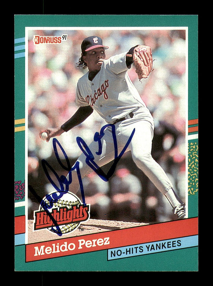 Melido Perez Autographed 1991 Donruss Card #BC-13 Chicago White Sox SKU #184493 - RSA