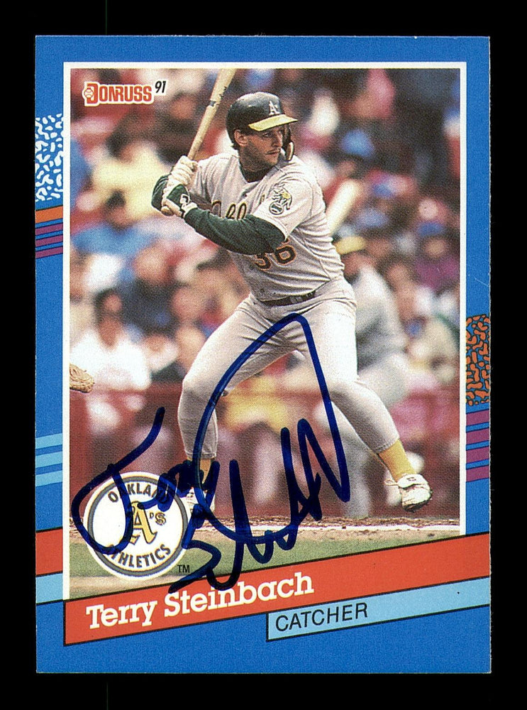 Terry Steinbach Autographed 1991 Donruss Card #329 Oakland A's SKU #184513 - RSA