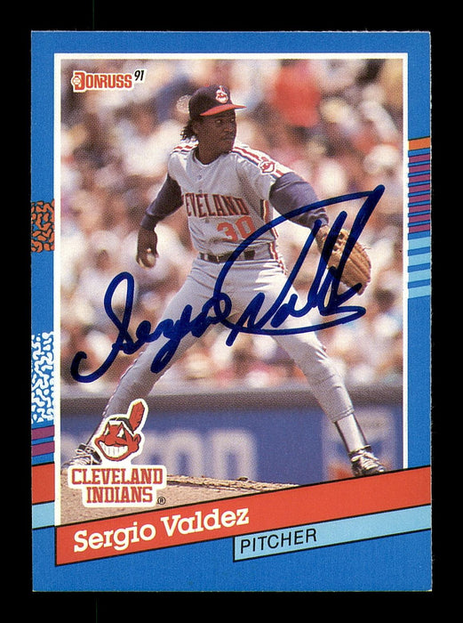 Sergio Valdez Autographed 1991 Donruss Card #344 Cleveland Indians SKU #184516 - RSA