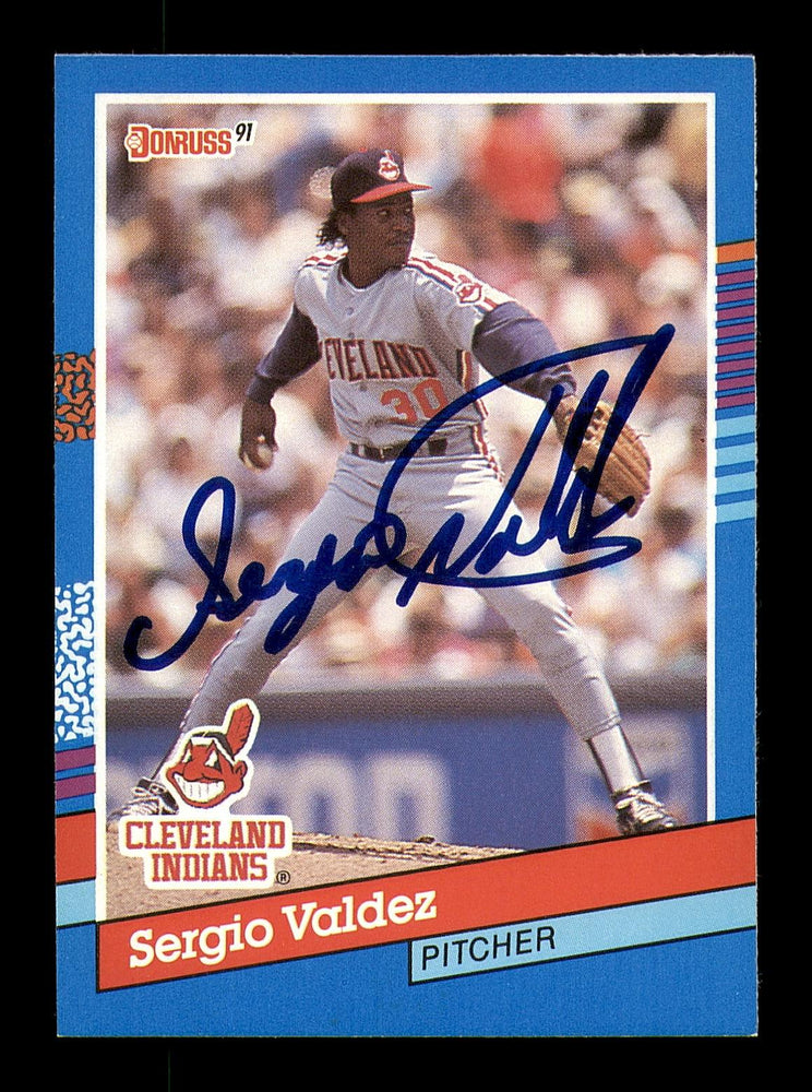 Sergio Valdez Autographed 1991 Donruss Card #344 Cleveland Indians SKU #184516 - RSA