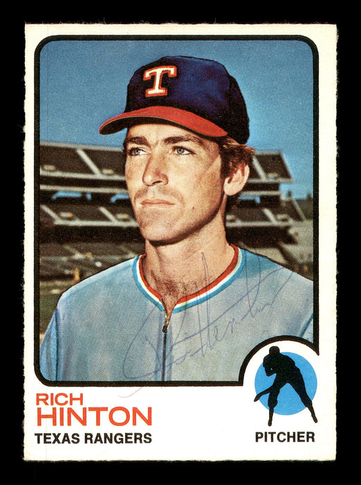 Rich Hinton Autographed 1973 O-Pee-Chee Card #321 Texas Rangers SKU #169254 - RSA