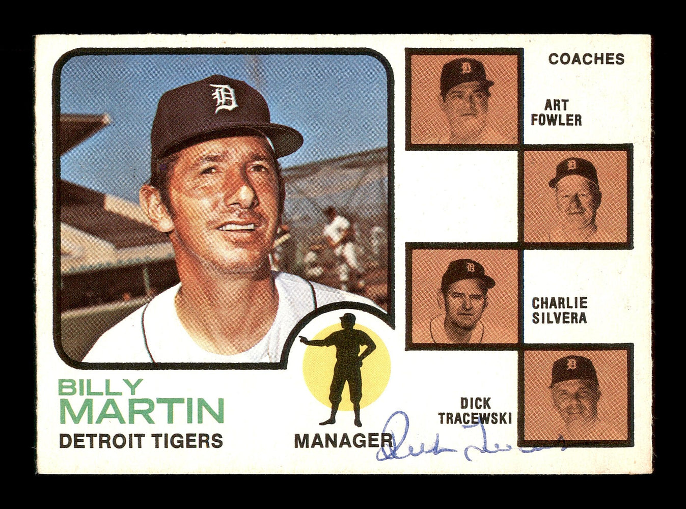 Dick Tracewski Autographed 1973 O-Pee-Chee Card #323 Detroit Tigers Coach SKU #169255 - RSA