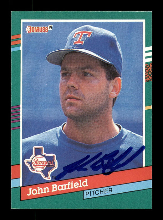 John Barfield Autographed 1991 Donruss Card #688 Texas Rangers SKU #184527 - RSA