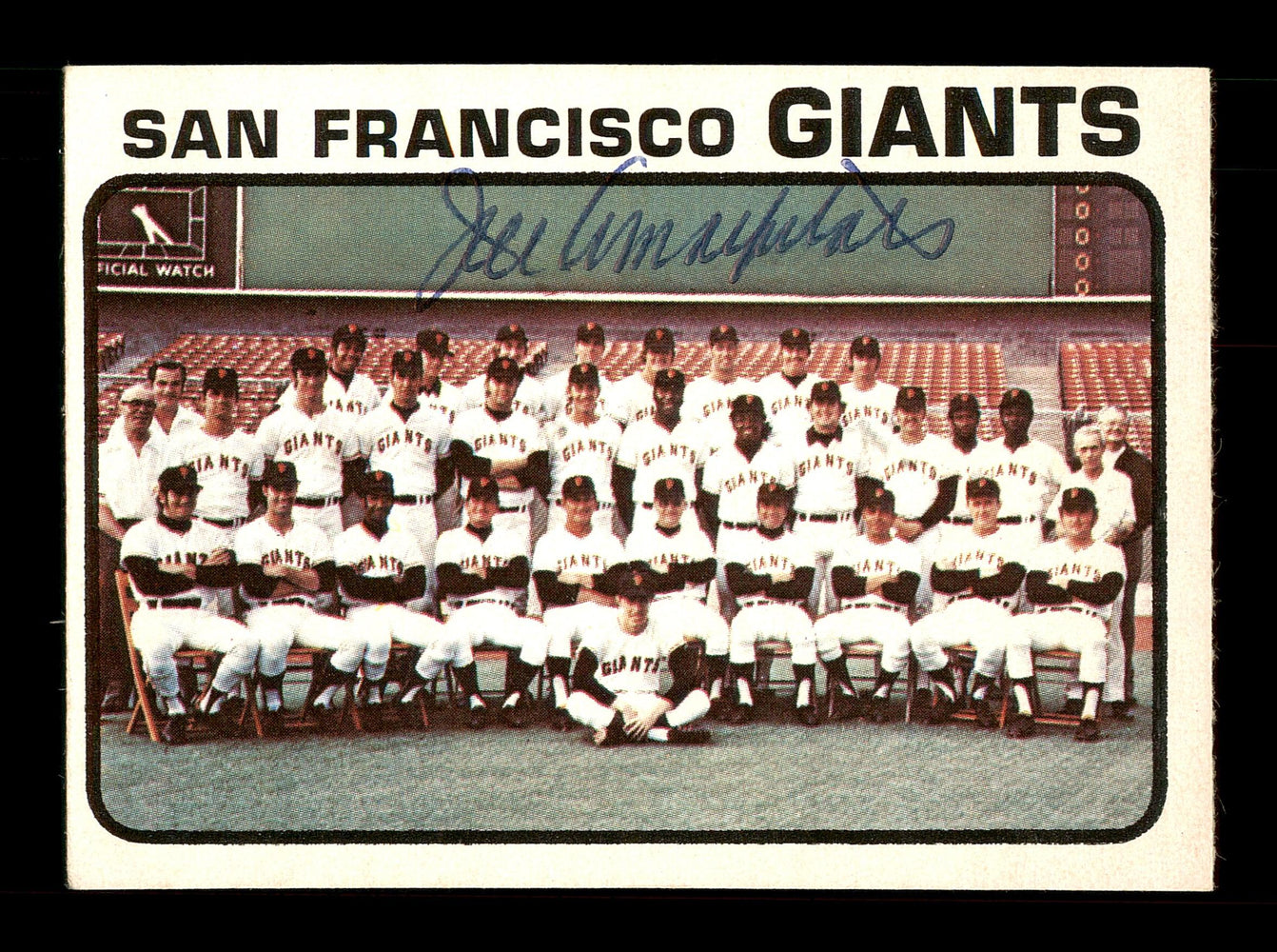 Joe Amalfitano Autographed 1973 O-Pee-Chee Team Card #434 San Francisco Giants Coach SKU #169269 - RSA
