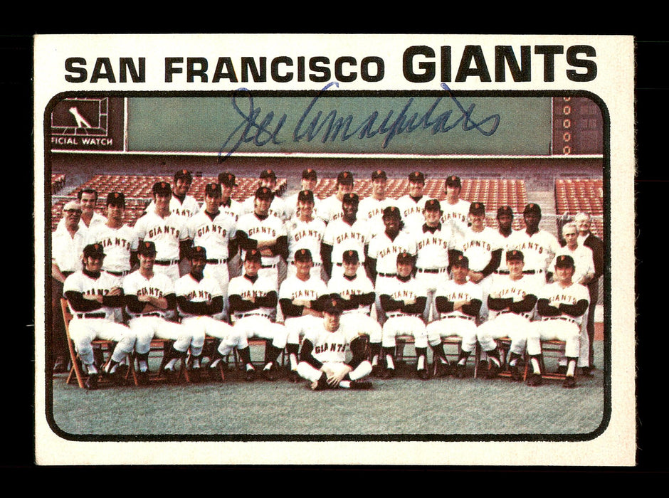Joe Amalfitano Autographed 1973 O-Pee-Chee Team Card #434 San Francisco Giants Coach SKU #169269 - RSA