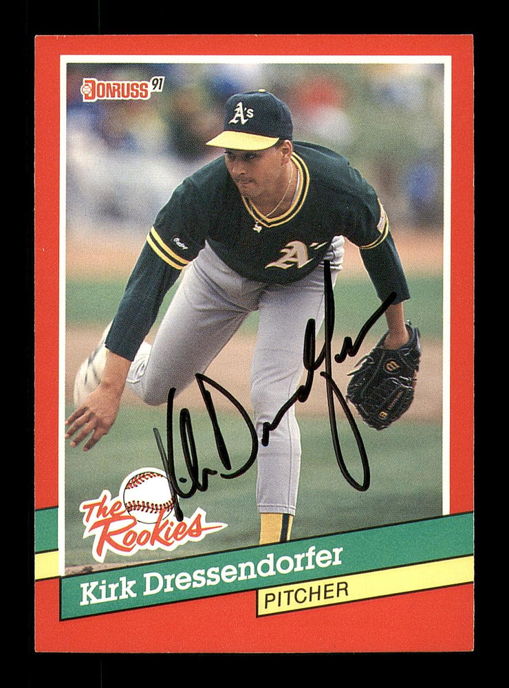 Kirk Dressendorfer Autographed 1991 Donruss The Rookies Rookie Card #24 Oakland A's SKU #184536 - RSA