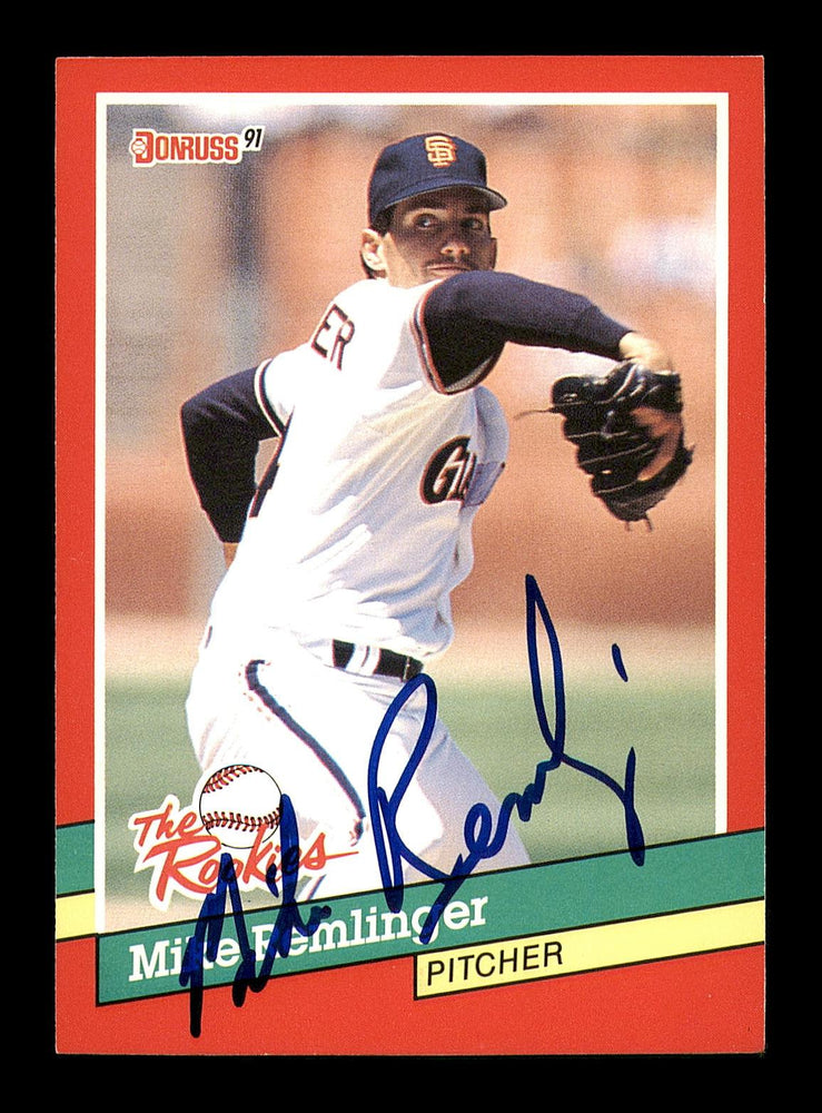 Mike Remlinger Autographed 1991 Donruss The Rookies Rookie Card #37 San Francisco Giants SKU #184539 - RSA