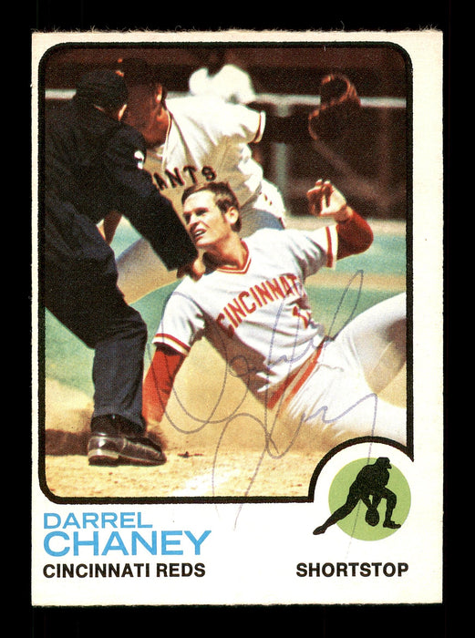 Darrel Chaney Autographed 1973 O-Pee-Chee Card #507 Cincinnati Reds SKU #169285 - RSA