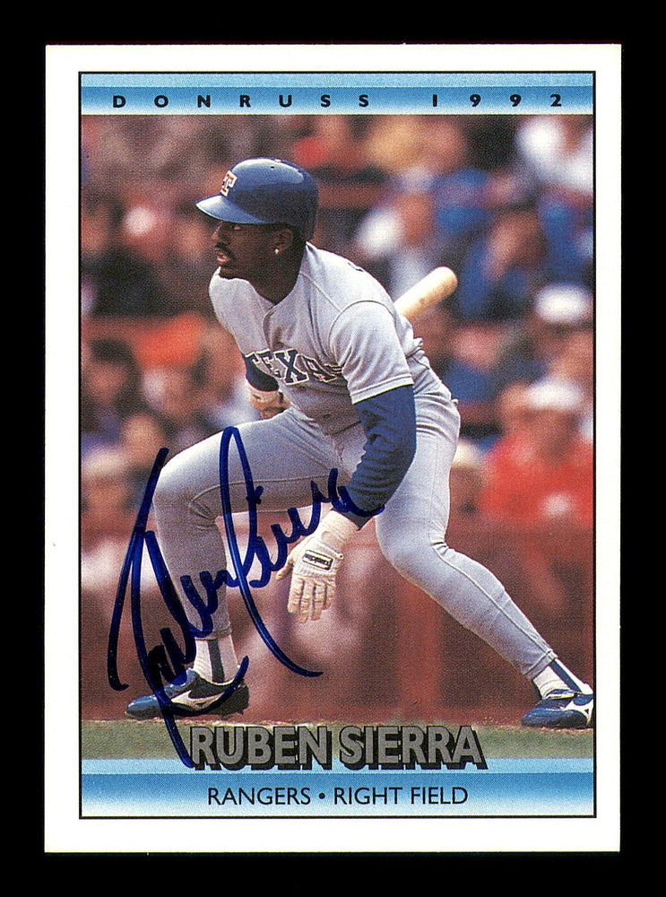 Ruben Sierra Autographed 1992 Donruss Card #298 Texas Rangers SKU #184559 - RSA