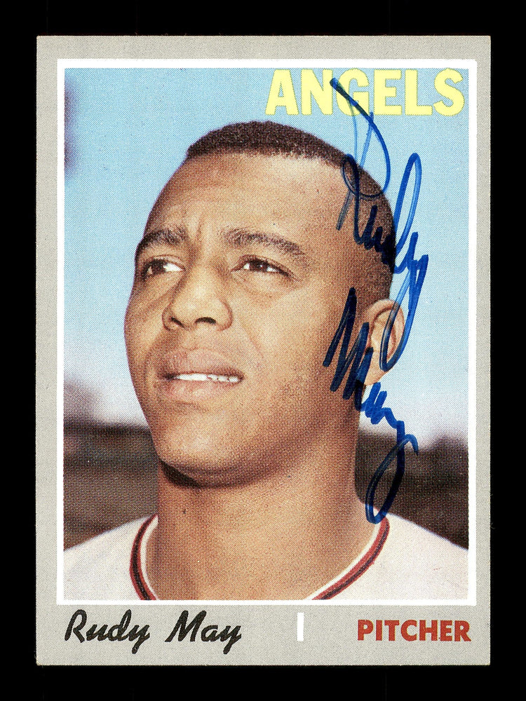 Rudy May Autographed 1970 Topps Card #203 California Angels SKU #168145 - RSA