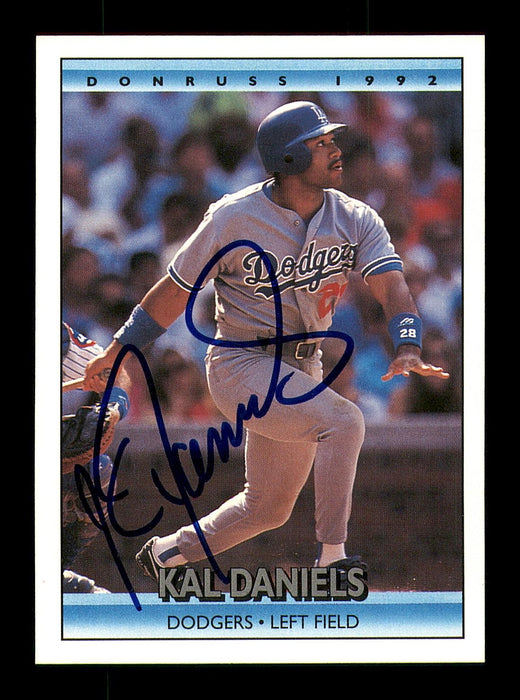Kal Daniels Autographed 1992 Donruss Card #343 Los Angeles Dodgers SKU #184578 - RSA