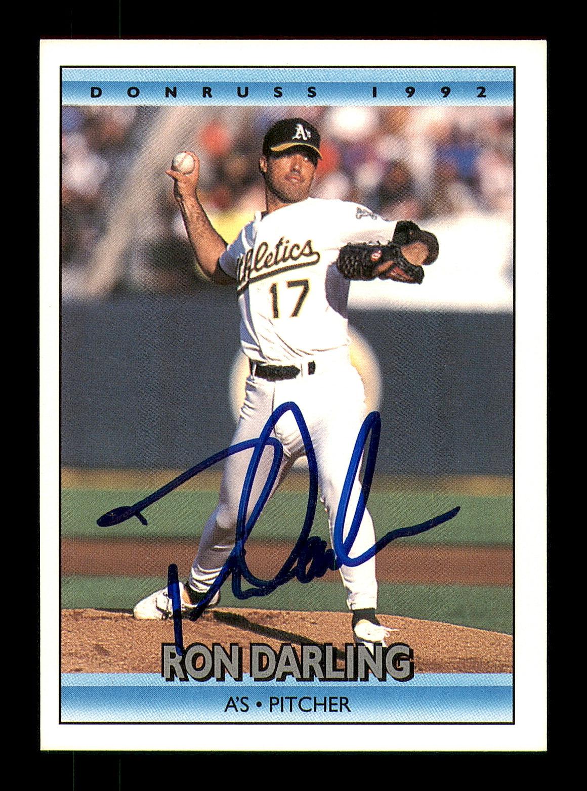 Ron Darling Rookie Card Ron Darling Autographed 1992 Donruss Card #723 Oakland A's SKU #184582 ...