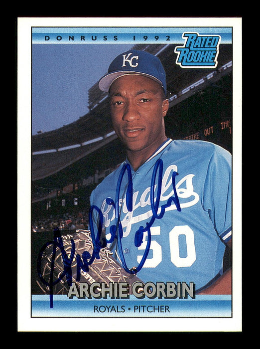 Archie Corbin Autographed 1992 Donruss Rookie Card #400 Kansas City Royals SKU #184584 - RSA