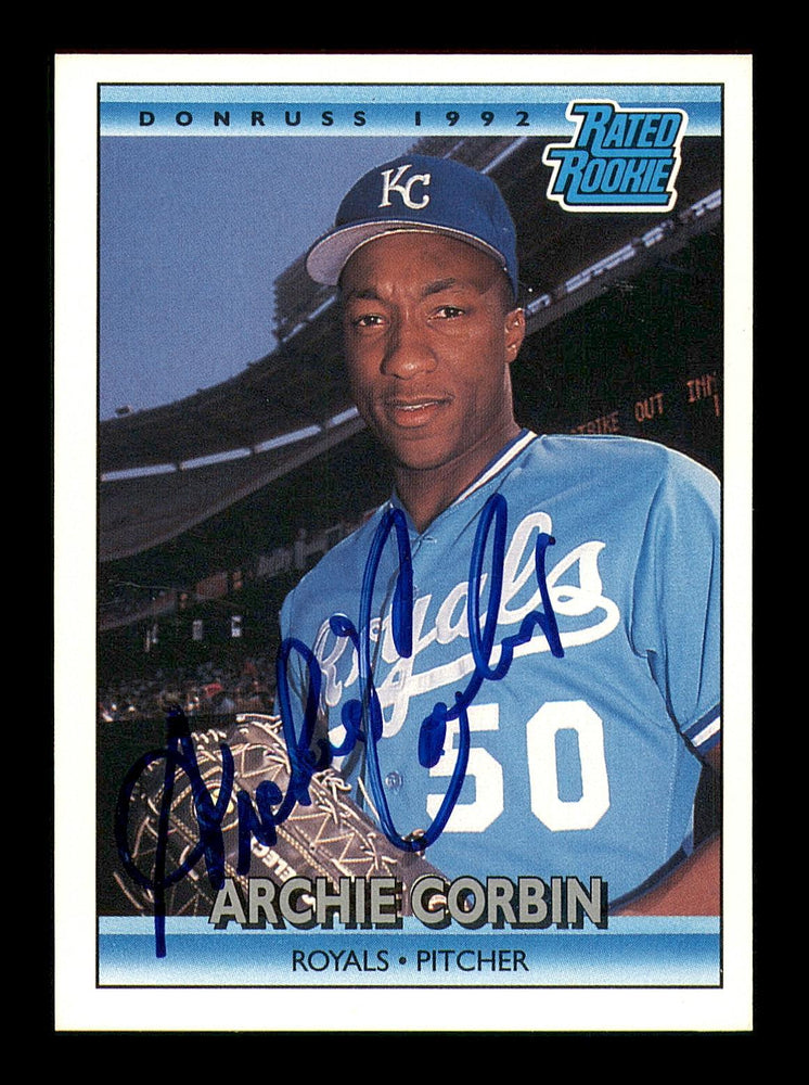 Archie Corbin Autographed 1992 Donruss Rookie Card #400 Kansas City Royals SKU #184584 - RSA