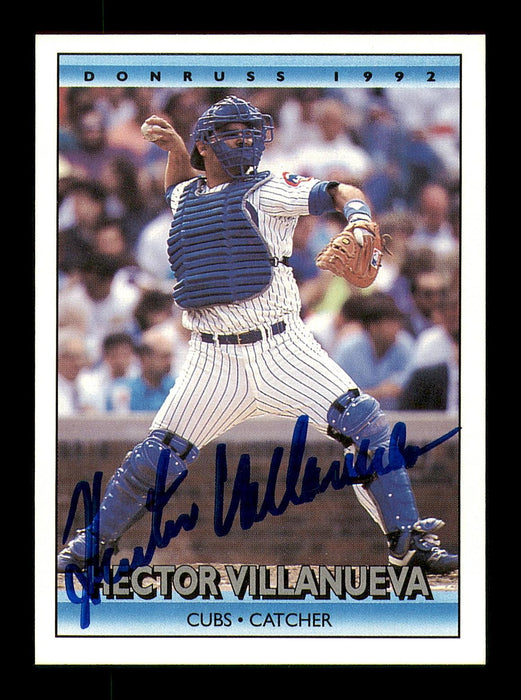 Hector Villanueva Autographed 1992 Donruss Card #725 Chicago Cubs SKU #184586 - RSA