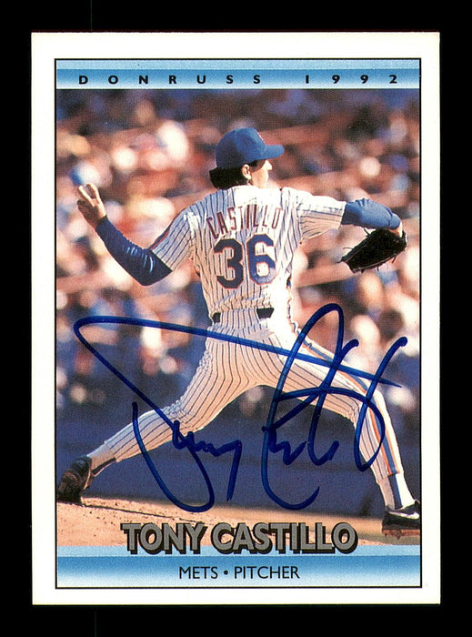 Tony Castillo Autographed 1992 Donruss Card #739 New York Mets SKU #184589 - RSA