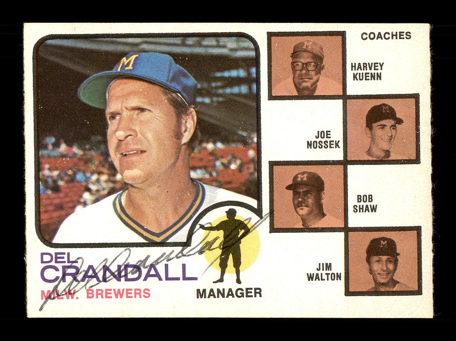 Del Crandall Autographed 1973 O-Pee-Chee Card #646 Milwaukee Brewers SKU #169326 - RSA
