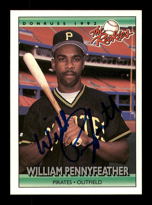 William Pennyfeather Autographed 1992 Donruss The Rookies Rookie Card #93 Pittsburgh Pirates SKU #184607 - RSA