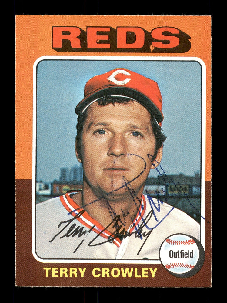 Terry Crowley Autographed 1975 O-Pee-Chee Card #447 Cincinnati Reds SKU #169402 - RSA