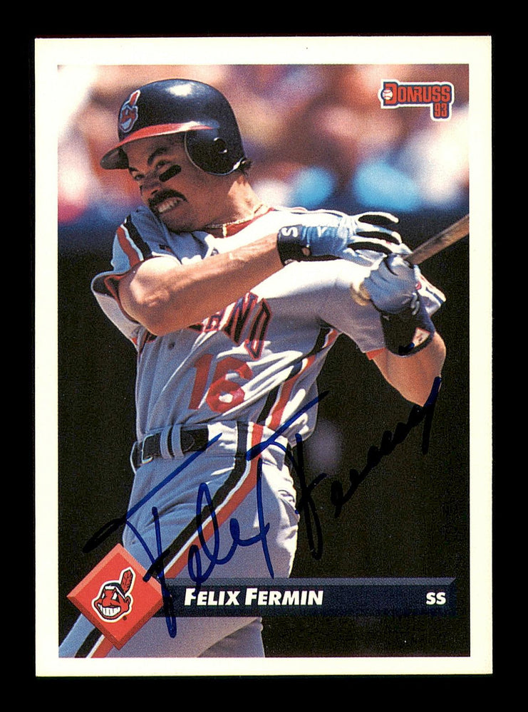 Felix Fermin Autographed 1993 Donruss Card #597 Cleveland Indians SKU #184625 - RSA