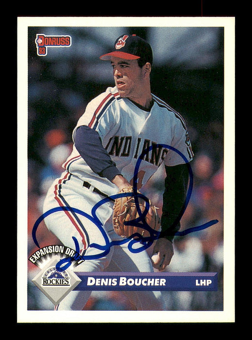 Denis Boucher Autographed 1993 Donruss Card #755 Cleveland Indians SKU #184627 - RSA