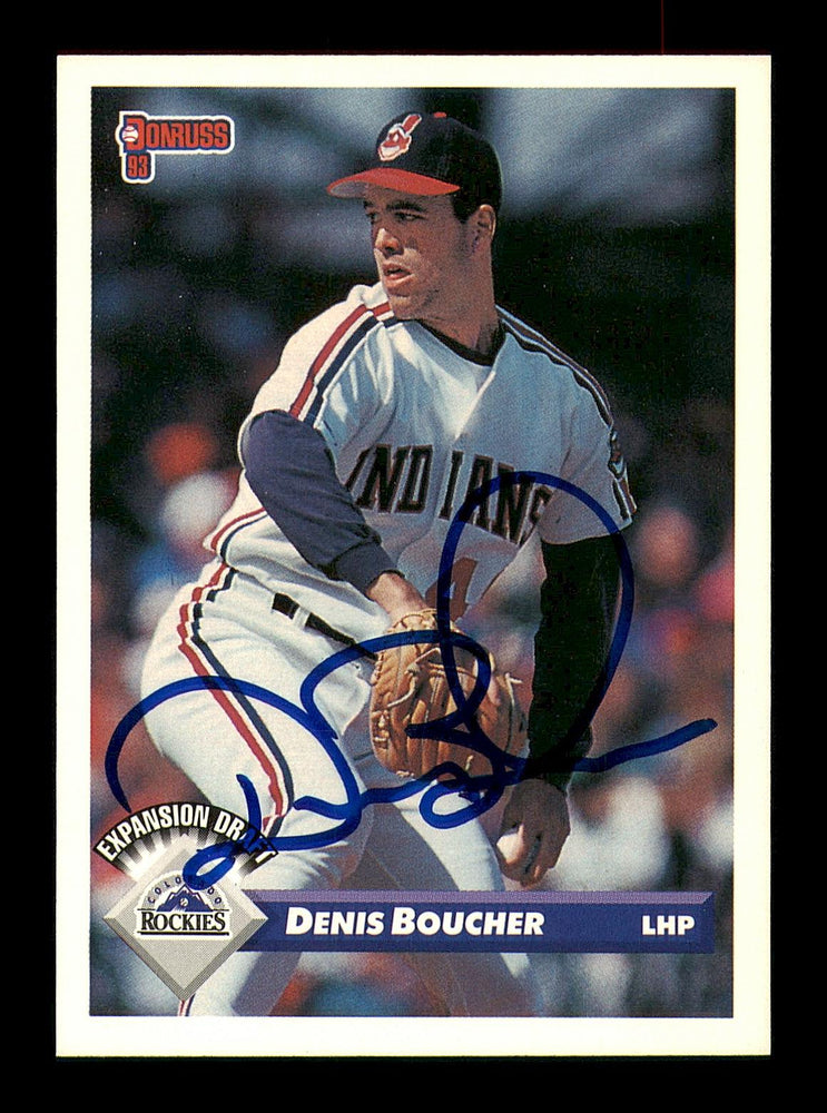 Denis Boucher Autographed 1993 Donruss Card #755 Cleveland Indians SKU #184627 - RSA