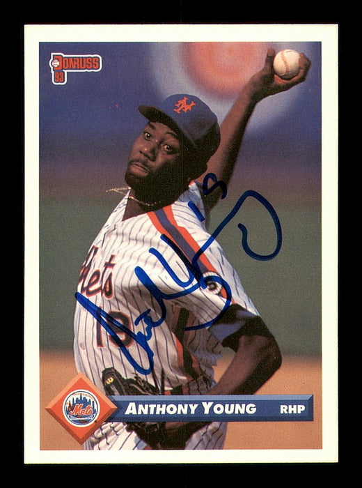 Anthony Young Autographed 1993 Donruss Card #14 New York Mets SKU #184634 - RSA