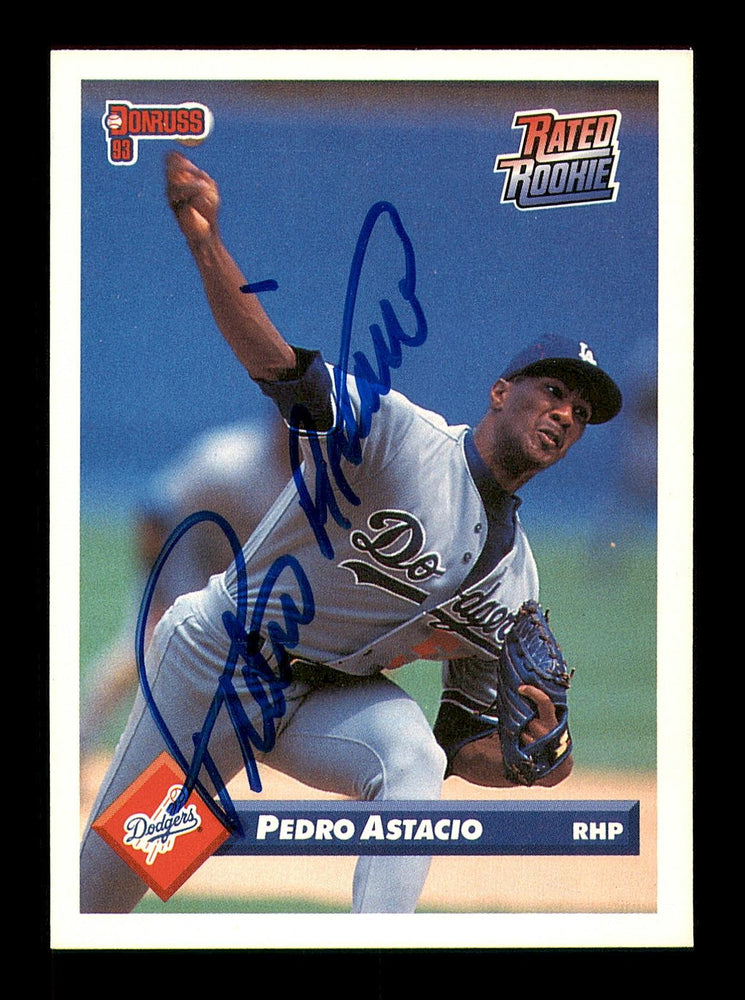 Pedro Astacio Autographed 1993 Donruss Card #407 Los Angeles Dodgers SKU #184635 - RSA