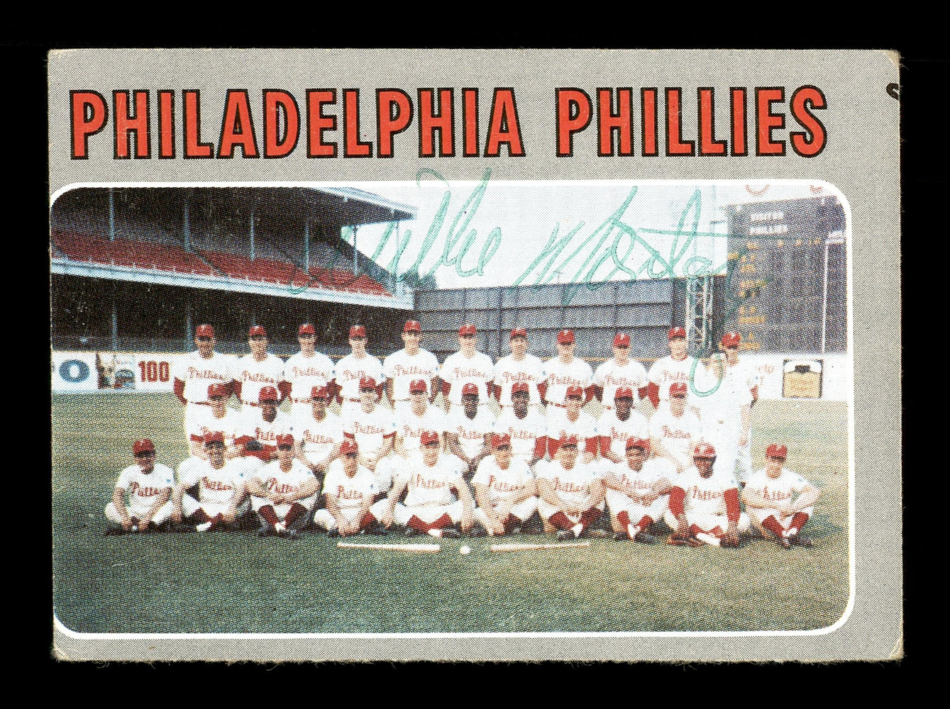 Willie Montanez Autographed 1970 Topps Team Card #436 Philadelphia Phillies SKU #168210 - RSA