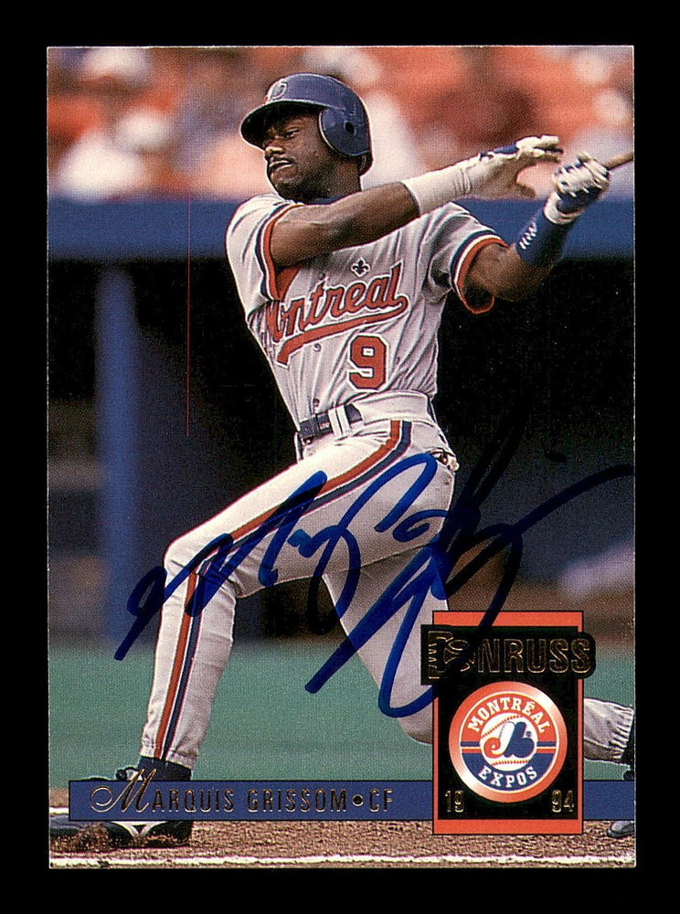 Marquis Grissom Autographed 1994 Donruss Card #37 Montreal Expos SKU #184655 - RSA