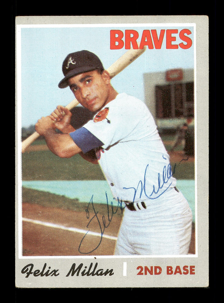 Felix Millan Autographed 1970 Topps Card #710 Atlanta Braves SKU #168301 - RSA