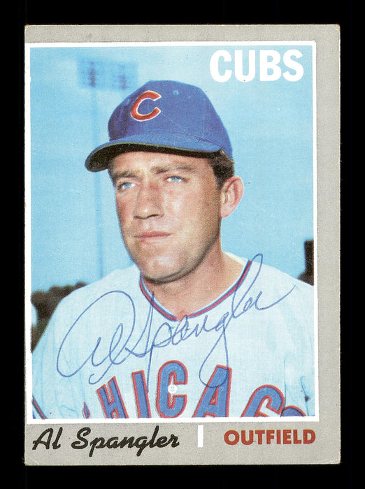 Al Spangler Autographed 1970 Topps Card #714 Chicago Cubs SKU #168303 - RSA