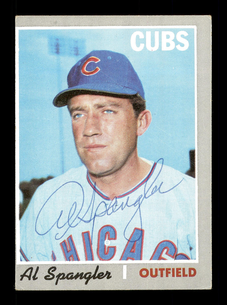 Al Spangler Autographed 1970 Topps Card #714 Chicago Cubs SKU #168303 - RSA