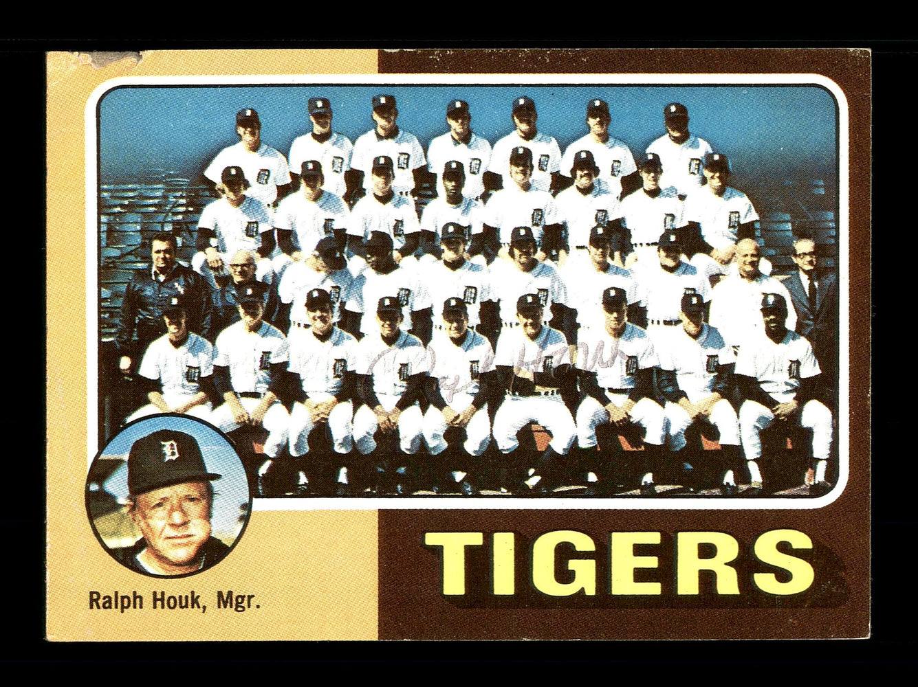 Ralph Houk Autographed 1975 Topps Card #18 Detroit Tigers SKU #168333 - RSA