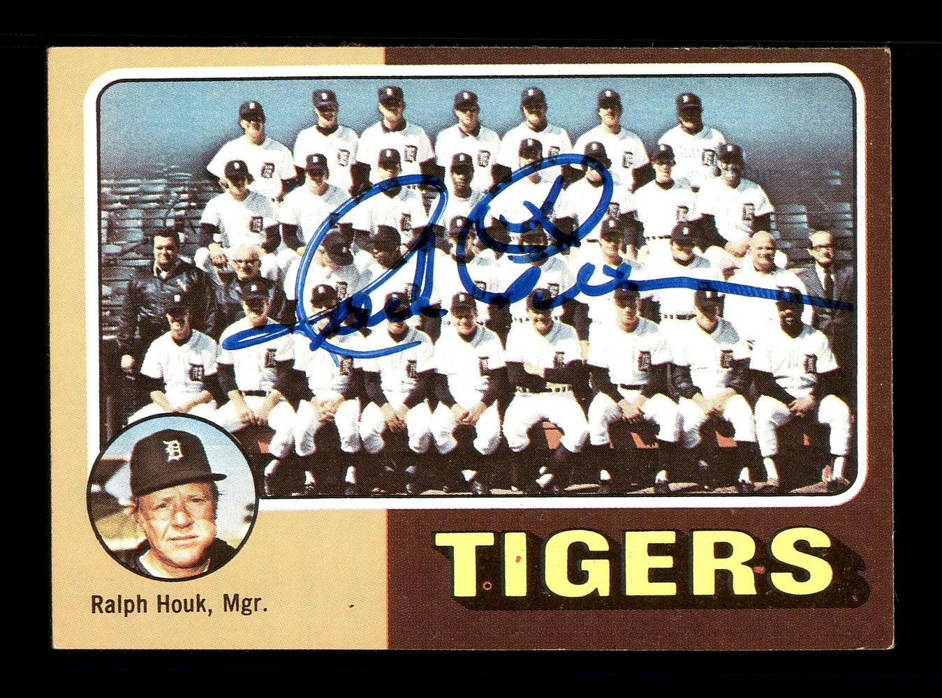 Jack Pierce Autographed 1975 Topps Team Card #18 Detroit Tigers SKU #168334 - RSA
